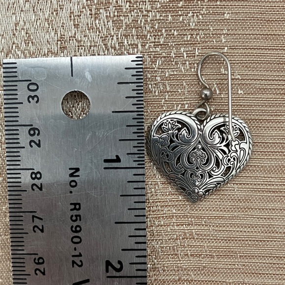 Brighton Blue and Silver Tone Heart Earrings - Picture 5 of 6